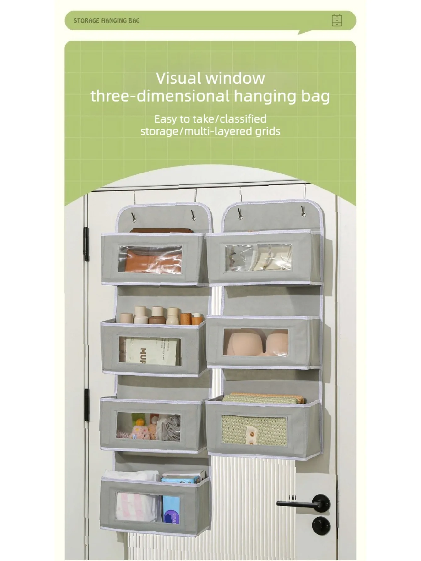 Mehrschichtige, durchsichtige Aufbewahrungstasche für Babyzimmer – Stoff-Kleiderschrank-Organizer für Babyzimmer-Kleinteile
