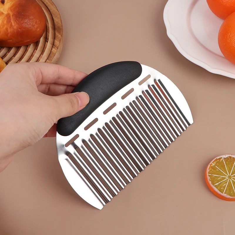 French Fries Cutter Stainless Steel Slicer Big Wave Shape Potato Chip Cutter Knife Vegetable Chopper Kitchen Gadgets Cutter