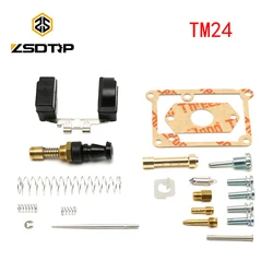 ZSDTRP Motorcycle Mikuni TM24 Carburetor Repair Rebuild Kit Float Gasket Jets Choke Needle Starter for Husqvarna TC65 KT-M 65 SX