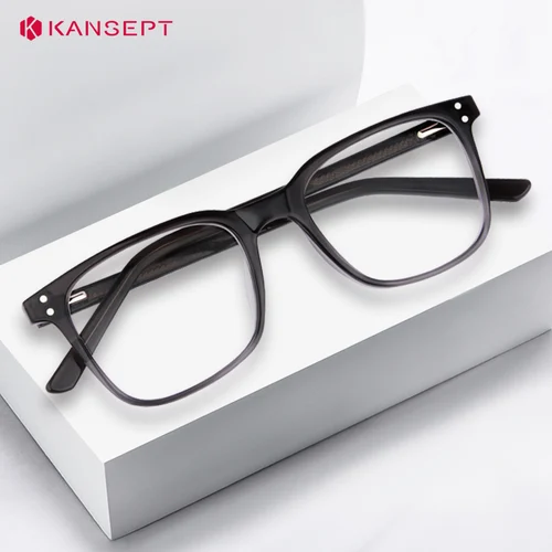 Imagen 2 del producto KANSEPT, gafas para miopía, gafas graduadas para hombre, montura de gafas para mujer, gafas de lectura transparentes, lentes de luz azul