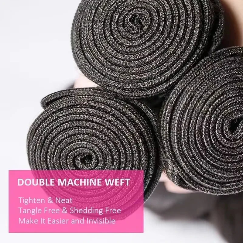 ストレート人毛ヘアエクステンション 1/3/4ピース ブラジリアンレミー原毛エクステ 100%ナチュラルウィーブ ブラック 12A 28インチ 30インチ 32インチ 黒人女性向け