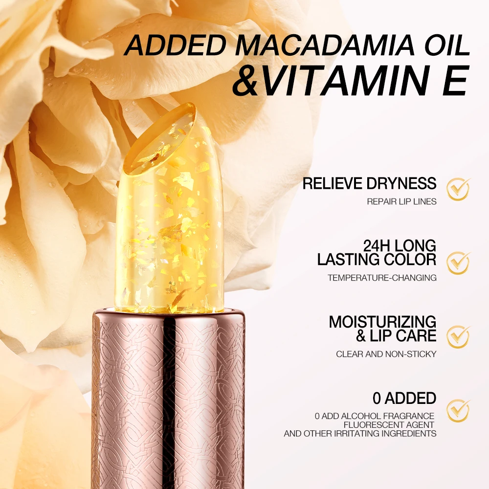 O.TWO.O Batom que muda de cor Lip Blam Transferproof de longa duração, não pegajoso, hidratante, brilho brilhante, 3 em 1, maquiagem de brilho labial