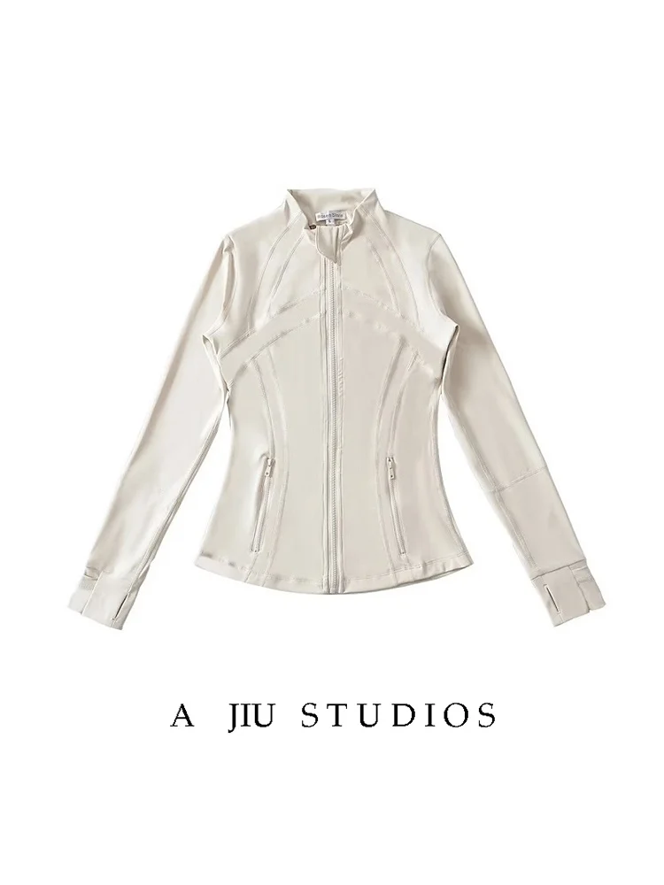 

Облегающая одежда для йоги, длинный воротник-стойка, женская тюнь, удобный дышащий, приятный для кожи материал, весна-осень, сле