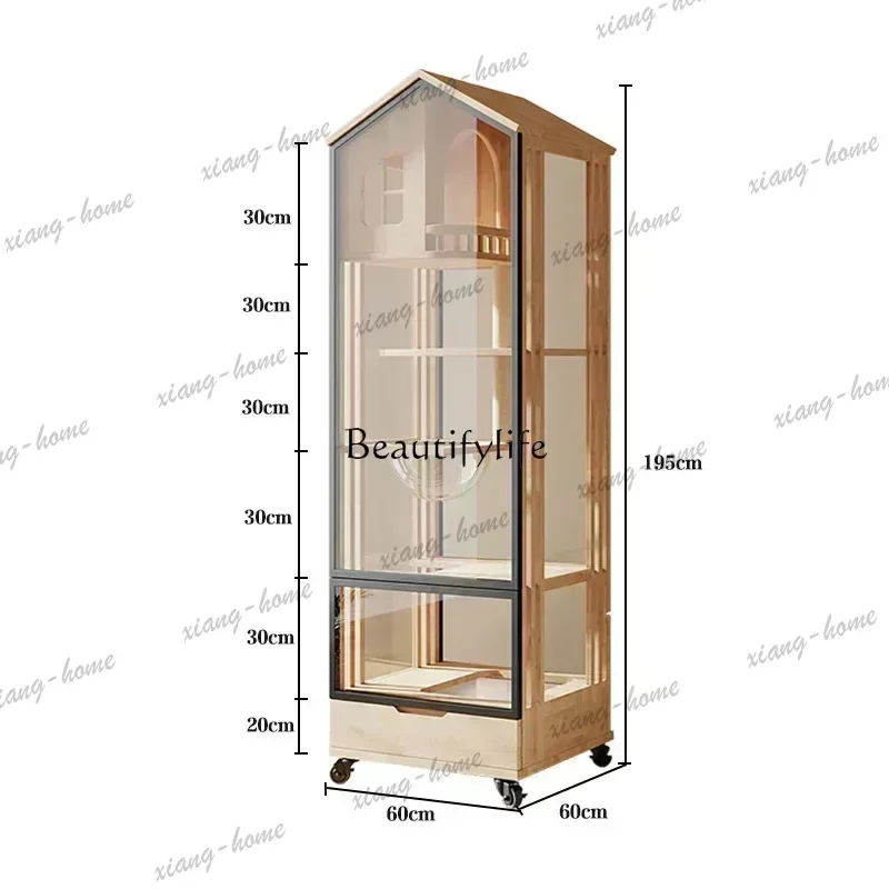 LD  Non-Occupied Cat Villa with Toilet Integrated Home Indoor Balcony Solid Wood Panoramic High-End Narrow Height Cat Cage