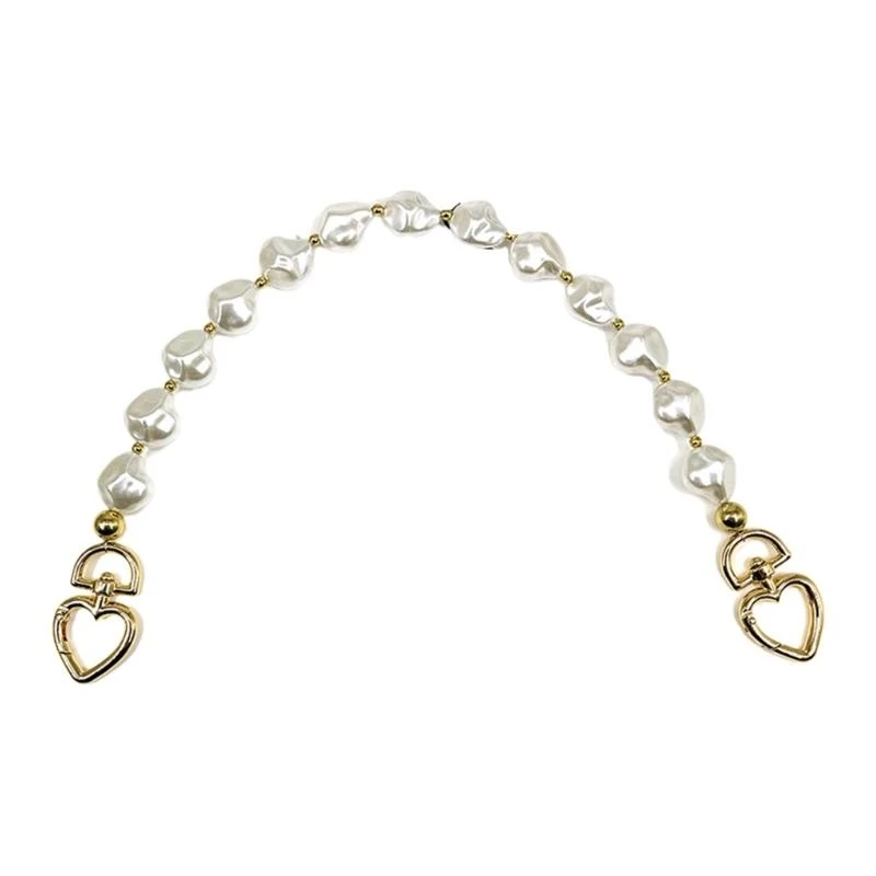 

G5AE Bag Strap Extender Imitation Pearl Chain Strap for Crossbody Shoulder Handbags