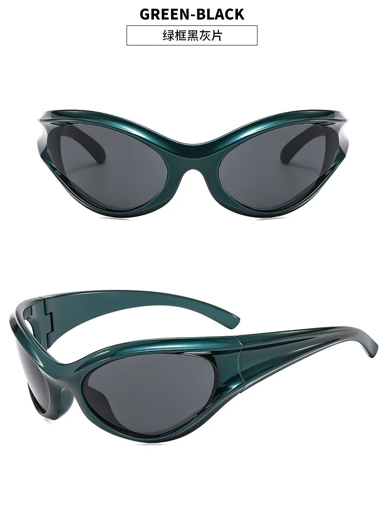 Mode Rechteck Sonnenbrille Frauen Männer 2024 Luxusmarke Design rechteckige Sonnenbrille für männliche Punk y2k Sonnenbrille gewellte Tempel – Detail 7