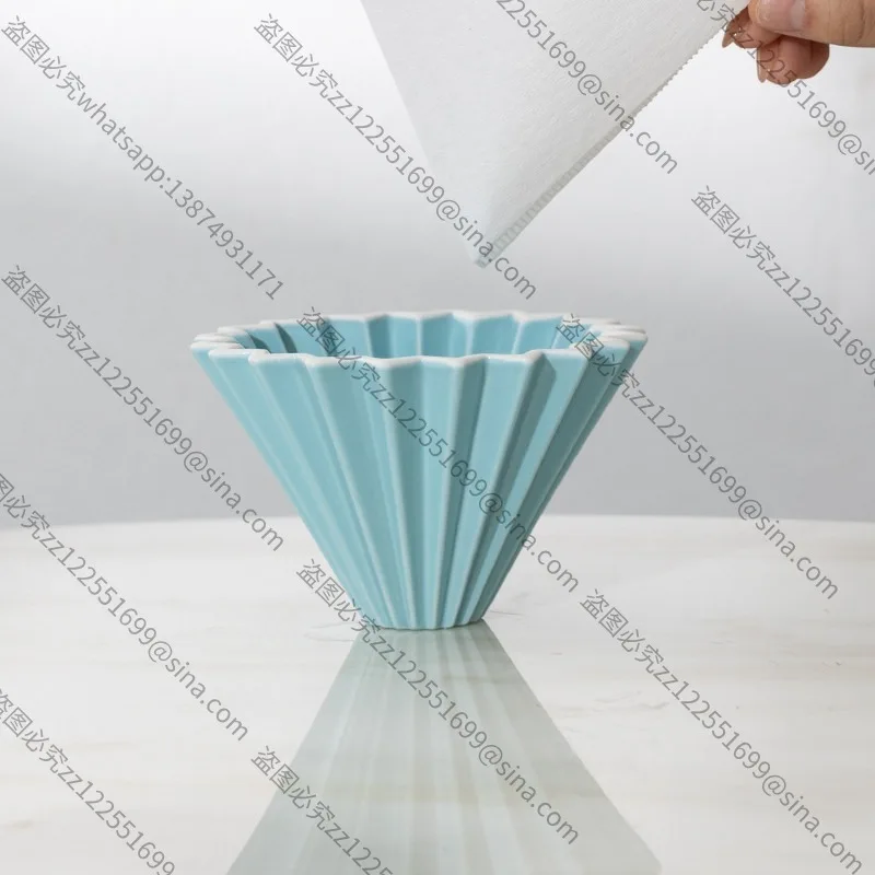 Suitable for Origami Filter Cup Ceramic V60 Hand Brewed Coffee Filter Cup Tapered Filter Hand Brewed Coffee Set