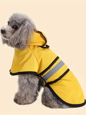 ¡Mantén su animal doméstico seco y cómodo: impermeable ajustable para perros impermeable y resistente al viento!