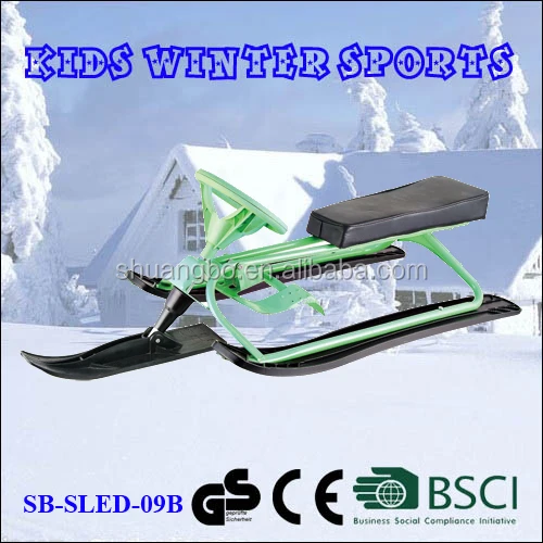 Slitta a 3 Sci Guidabile in Plastica per Adulti, Limite di Peso 80kg, Età 3+