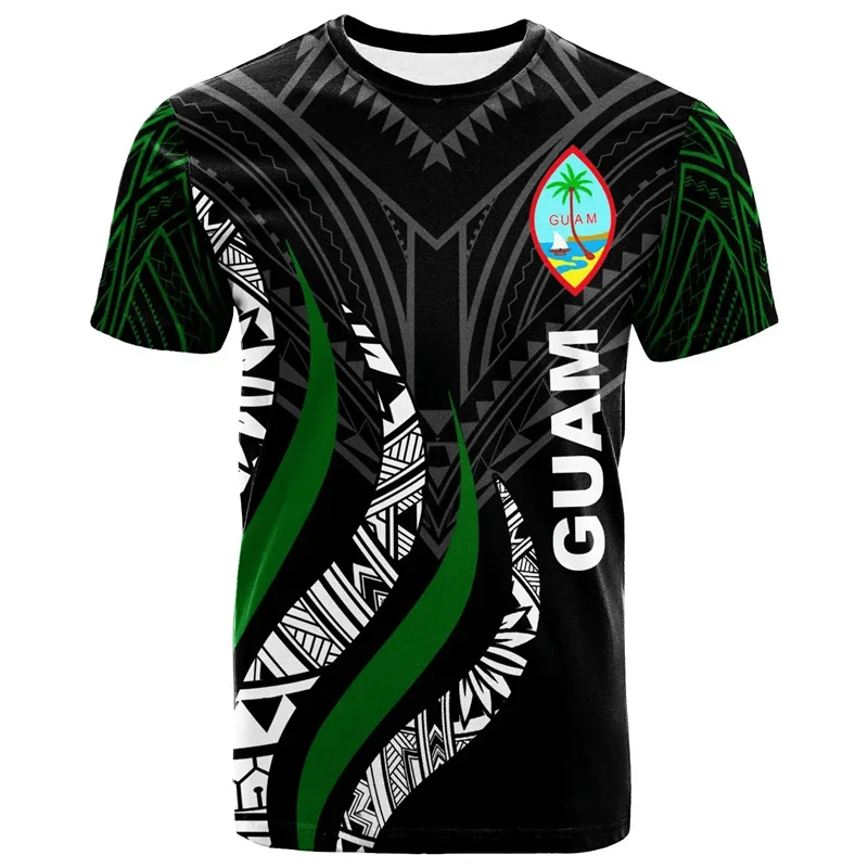 Guam Polynesia T Shirts Men Summer Casual 3D Printed T-shirt Hawaiian Round Neck Short Sleeves Tops Street Oversized Tee Shirt