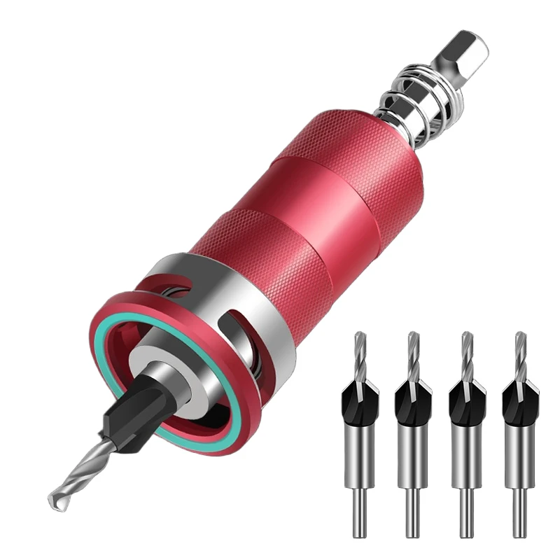 Upgraded semi-automatic depth limit countersunk drill bit, new woodworking set without damaging panel hexagonal handle