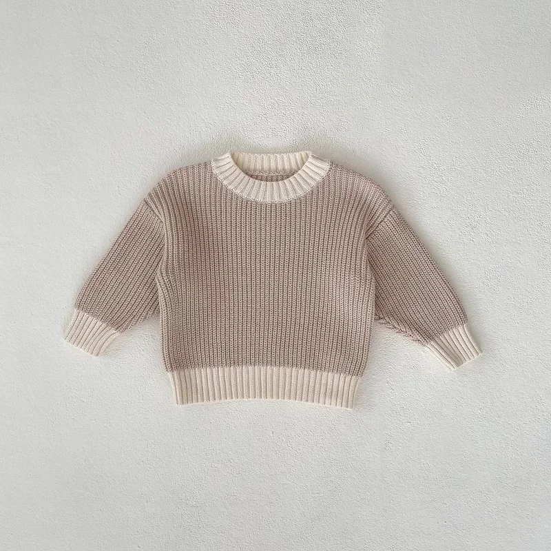 INS Autumn Baby Clothes Set 0-3Years Newborn Boy Girl Long Sleeve Pullover Knitted Sweater High Waist Bloomer Short 2PCS Outwear
