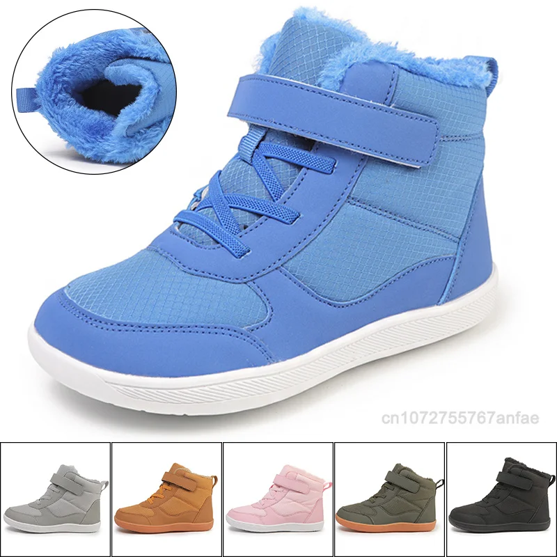 

Новые босоножки с широким носком для девочек и мальчиков, обувь | Минималистичные непромокаемые зимние ботинки до щиколотки для маленьких детей/больших детей | Зимние ботинки