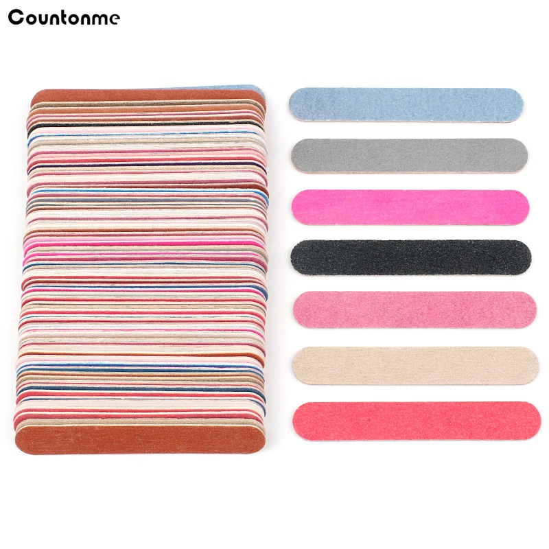 

500 Pieces Mini Wooden Nail Files 8.5*1.3CM Buffers Sticks Professional Double Sided Sandpaper 240/240 Grit Manicure Tools