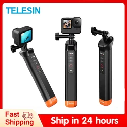 TELESIN Buoyancy Bar Selfie Stick Waterproof Selfie Stick for Gopro Hero 9 10 11 12 with Hand Strap Wireless Remote Control