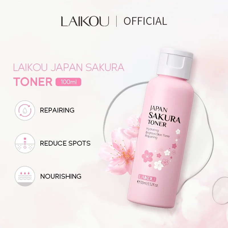 LAIKOU Sakura Тоник для лица вишневые цветы питание уменьшение пятен омоложение укрепляющий 100 мл