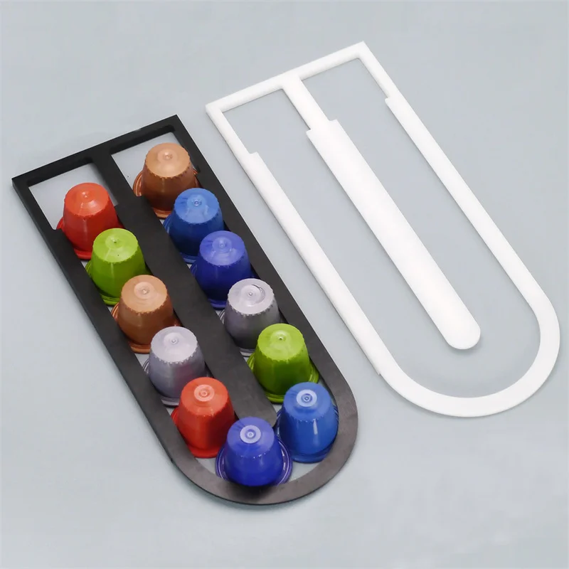 12 Pods Holder Black Acrylic Capsule Holder Kitchen Desktop Kitchen Coffee Capsule Rack Coffee Set For Nespresso Capsules