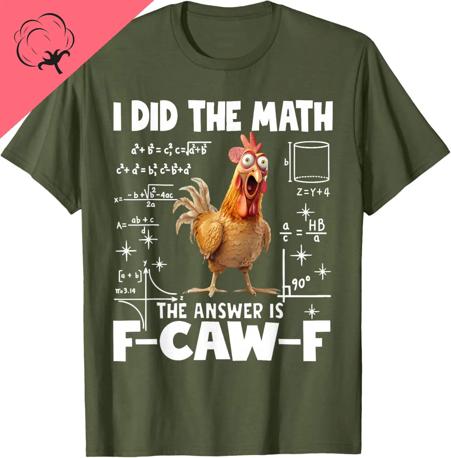 I Did The Math The Answer Is F-Caw-F Chicken FCAWF Rooster T-Shirt Y2k Couple Funny Graphic Cotton Tee Camisas view 4