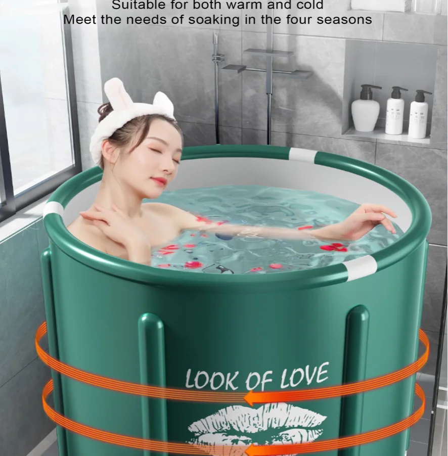 PVC Bathtub Bath Bucket Bathroom Ice Bath Winter Shower Bathing Artifact Free Installation