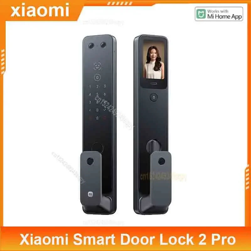 Nueva cerradura de puerta inteligente Xiaomi 2 Pro reconocimiento facial con ojo de gato pantalla Visible huella digital Bluetooth NFC desbloqueo adecuado para