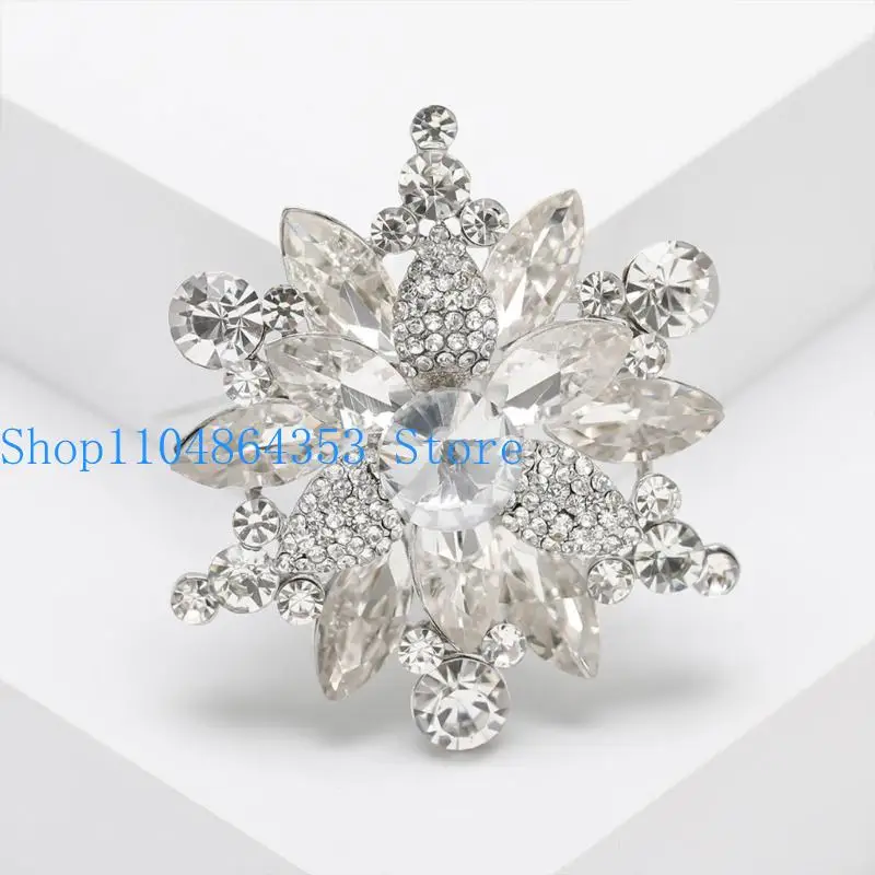 

652F Брошь с цветочным рисунком из нержавеющего сплава с надежной застежкой для официальных мероприятий