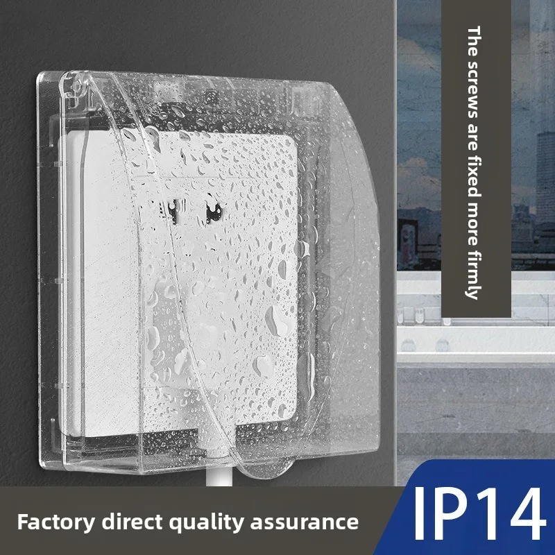 

Splash-proof Box Ultra-thin Waterproof Box Switch Socket Protective Cover Anti-shock Toilet Bathroom Jack Splash-proof Box