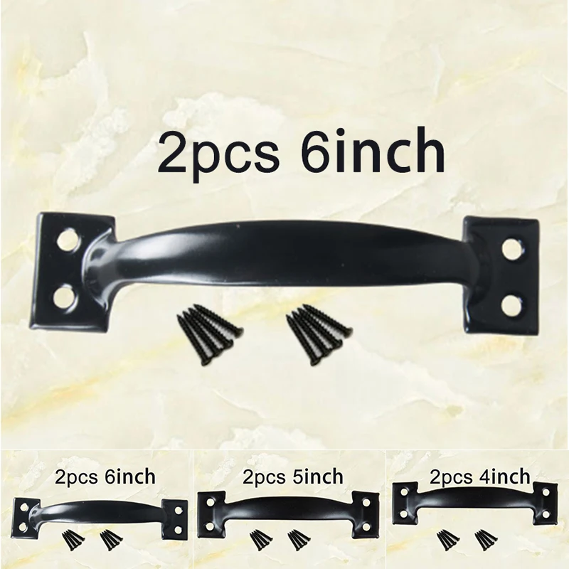 Utile Comoda maniglia per porta Viti di ricambio in ferro per cancello 2 pezzi Attacco Nero Garage Casa Domestica per interni