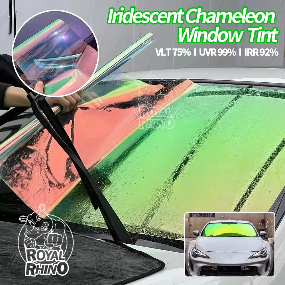 

75%VLT Aurora Red Green Chameleon Window Tint Film Car Front Windshield Window Film UV Proof Solar Auto Glass Sticker