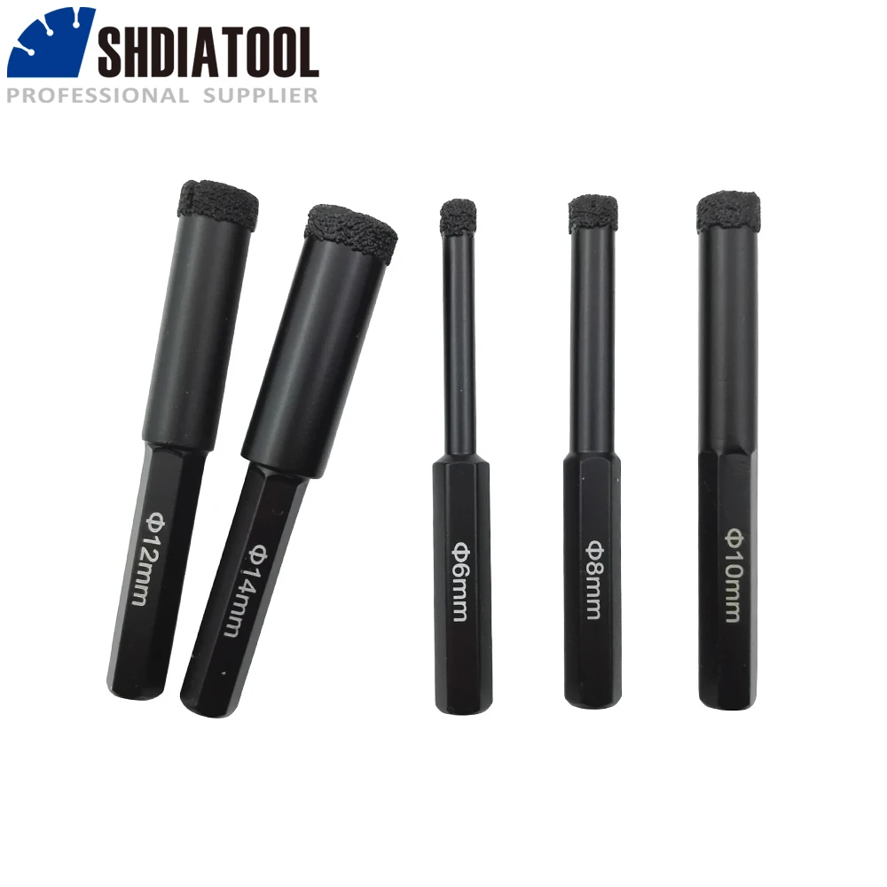 DIATOOL 1 satz/2 stücke Hexagon Schaft Diamant Nass Bohrer 6mm + 8mm für Bohren Mauerwerk beton Keramik Core Bits Bohren bits