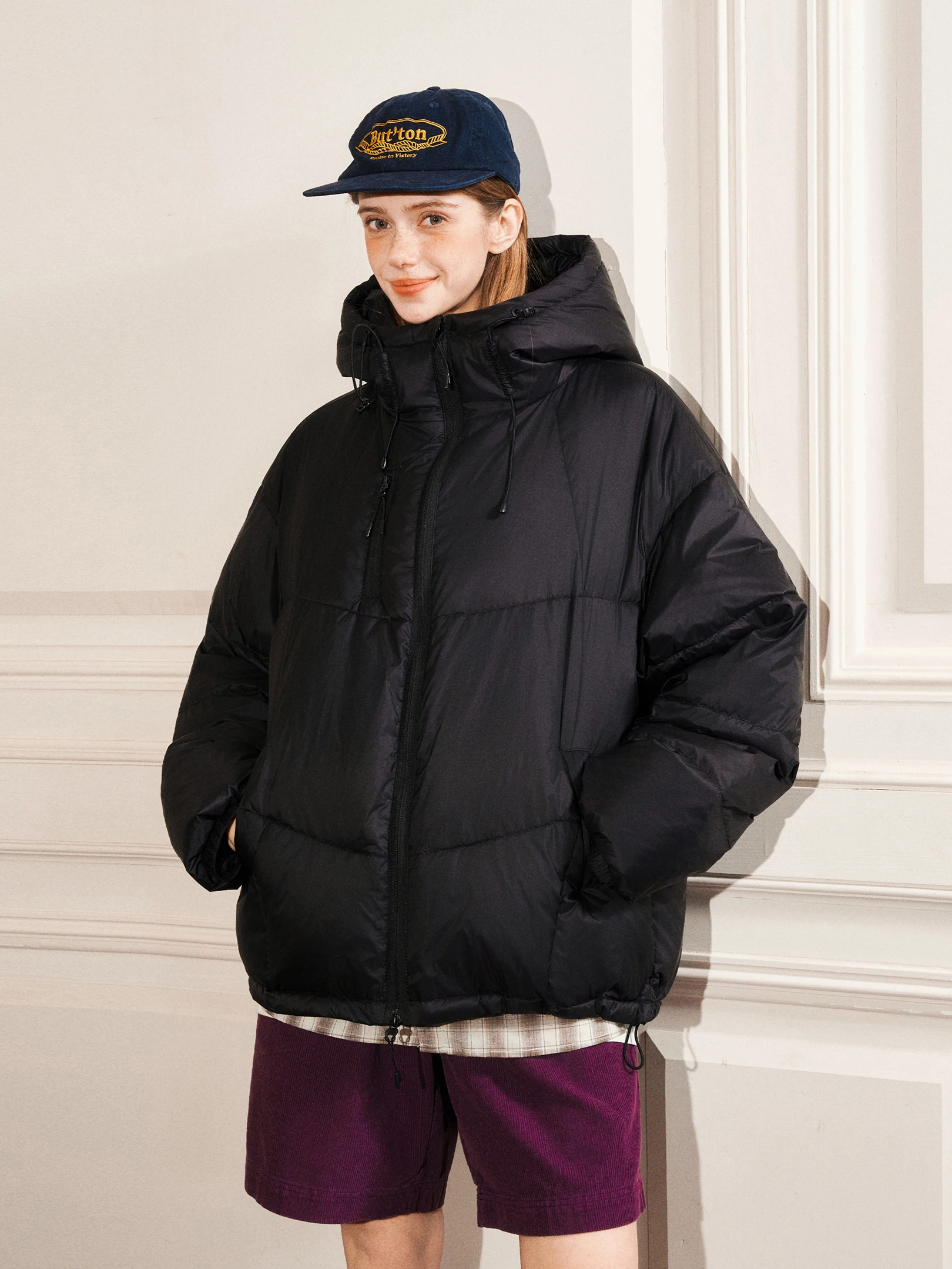 

Beetle Town Thiened Hooded down Jaet Women's Winter Coat 90% White Du down Warm Puffy Bread Sle Outerwear