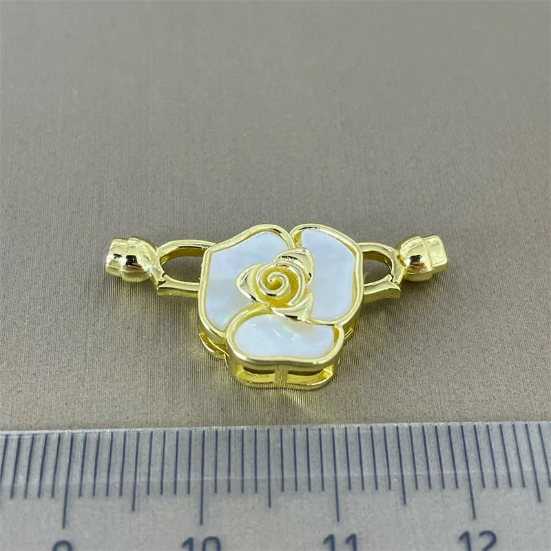 Wholesale Rose Flower 925 Sterling Silver Necklace Bracelet Clasps and Hooks Jewelry Accessory Parts Settings 3pcs/lot