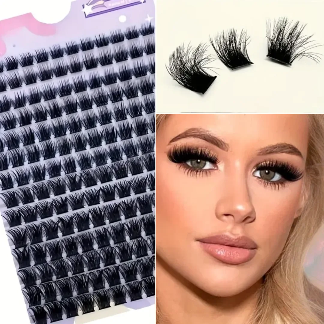DIY Cluster-Wimpern, 14 Reihen Nerzimitat-Wimpern, D-Roll 9-16mm Gemischte Natürliche Wimpernverlängerungen