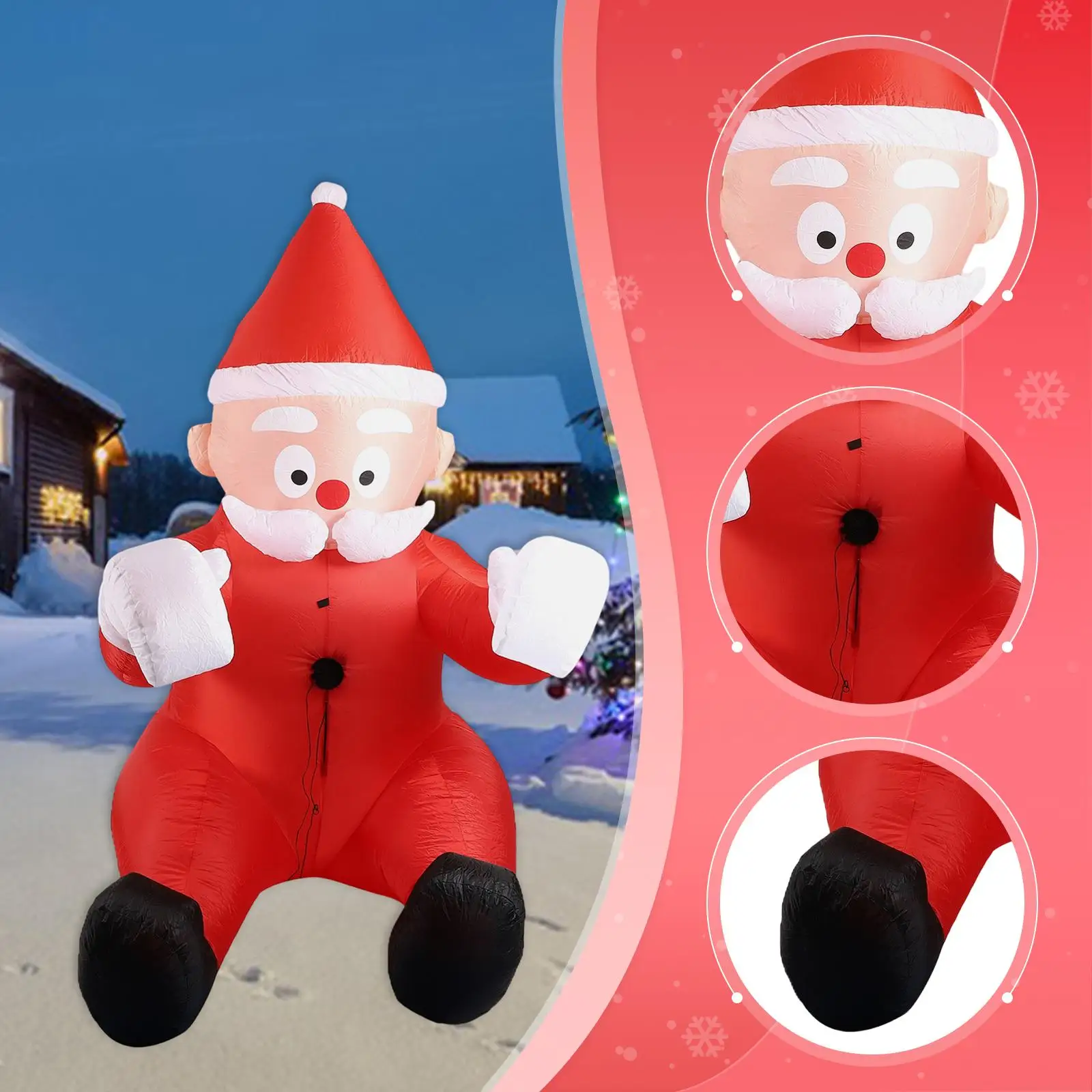 عيد الميلاد نفخ معلقة سانتا عيد الميلاد ديكور ديكورات للباحة الجدة تسلق سانتا لشرفة حفلة الفناء الخلفي الشتاء