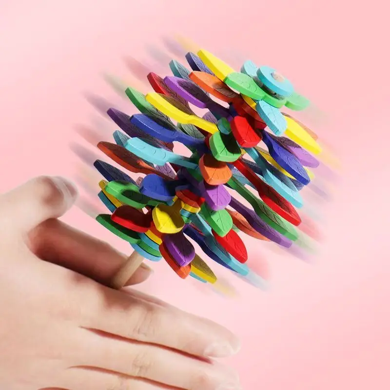 Wooden Lollipop Toy Spin Fibonacci Sequence Art Creative Idea Funny Stress Relief Gifts For Adults Kids Boys Girls