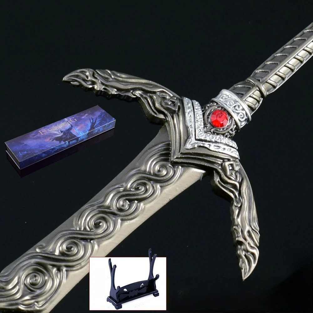 Periféricos de juego Eldenn de 30CM/11,81 pulgadas, modelo de espada, espada de Godslayer, adornos de exhibición de escritorio, regalo de cumpleaños para niñas y niños
