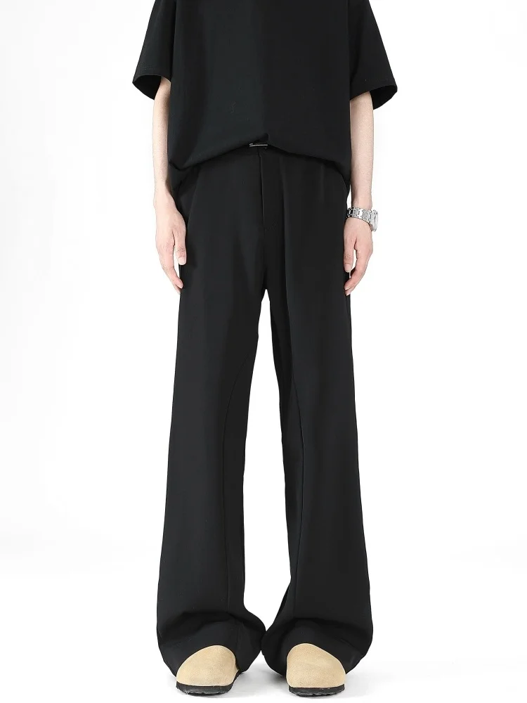 

Men's High Waist Wide Leg Pants Summer Thin Cool Sensation Loose Straight Cut Floor Length Suit Pants Ice Silk Drapey Wide Le...