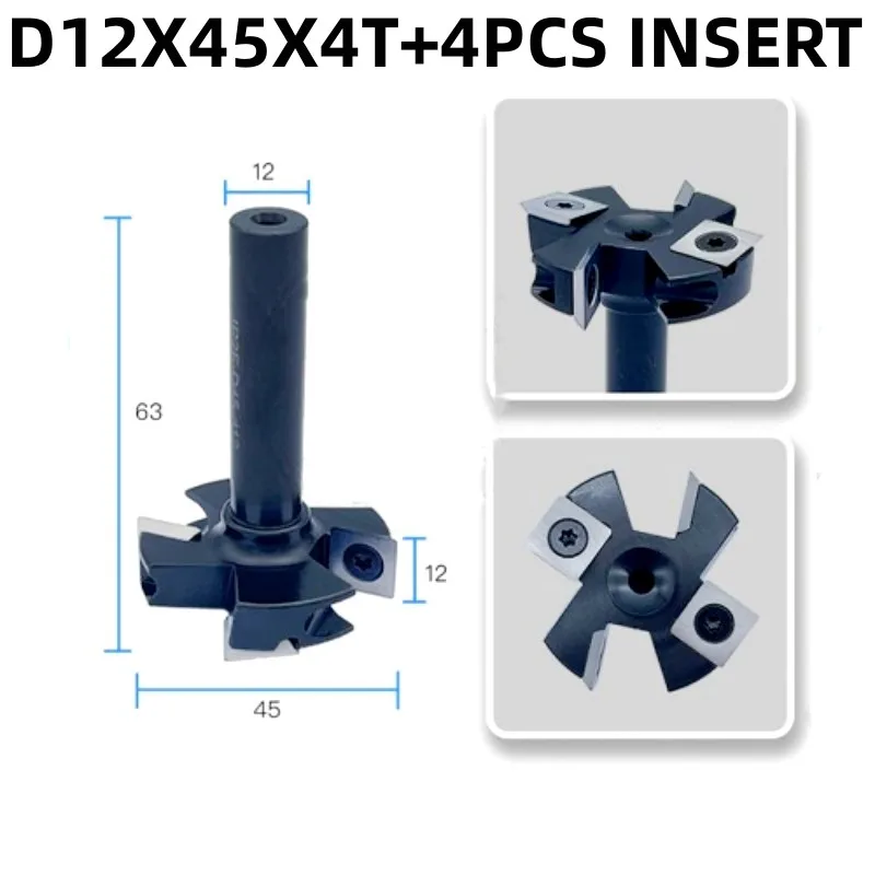 Dreanique 2-Flute Wood Planer Bit 38.1mm 45mm Cutting Diameter 8 12 mm Shank