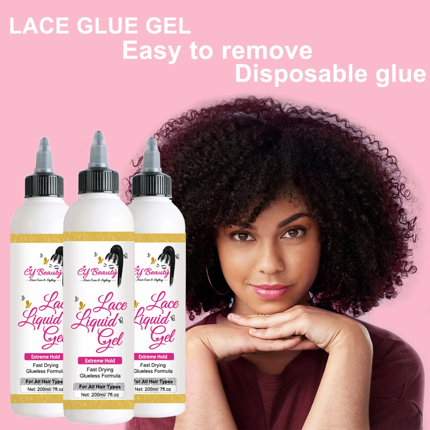 Lace Glue Gel Strong Hold Liquid Glue Gel Invisible Wig Adhesive Clear Edge Control Styling Gel For Baby Hair Wigs Frontal