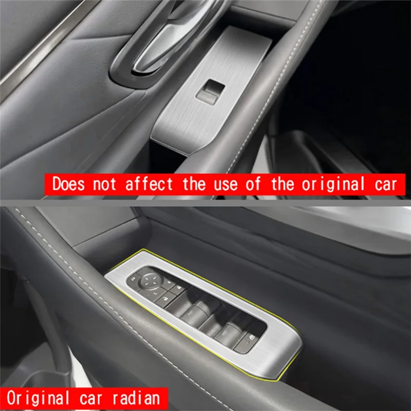 For Alphard 40 Series 2023+ Stainless Steel Door Armest Window Lift Switch Glass Control Panle Cover Silver RHD