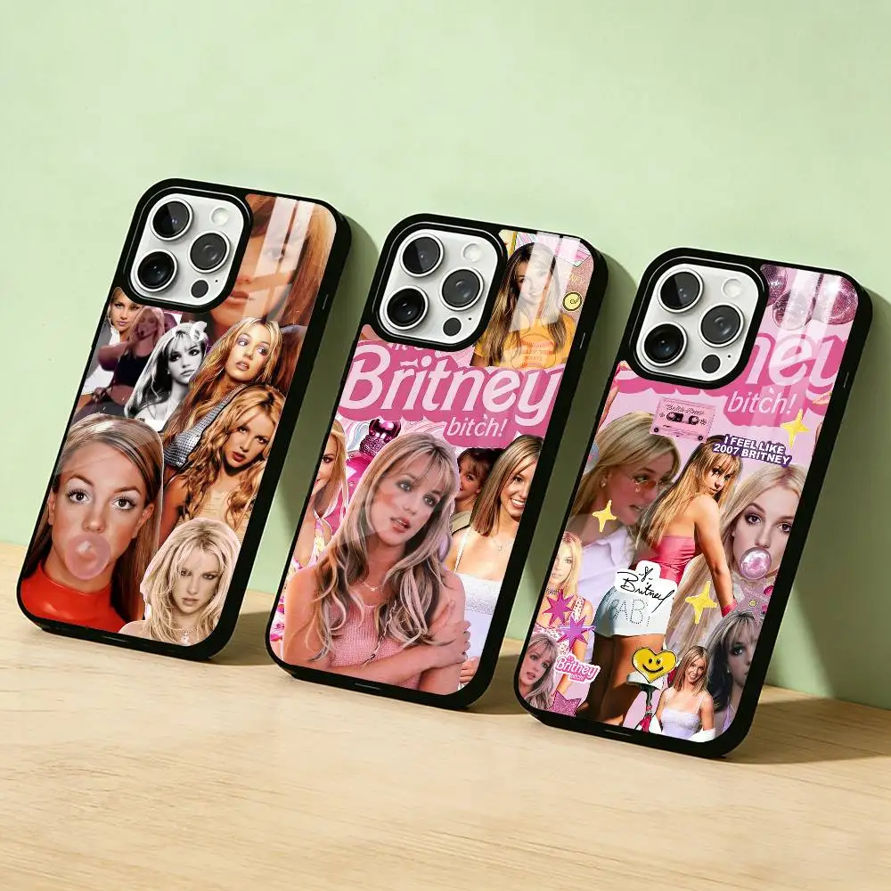 

AAA B-Britney S-SApears Phone Case For iPhone 17,16,15,14,13,12,11,Pro Max,Plus Candy Silver Cover