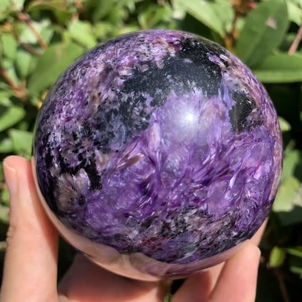 Natural Charoite Crystal Quartz Energy Sphere, For Spiritual Healing, As a Decoration For Home Or Office, For Purification And D