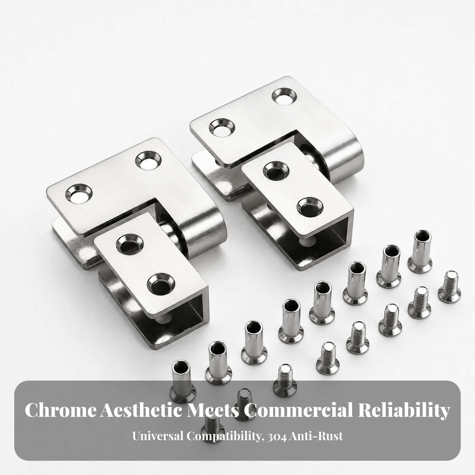 Door Hardware Long-Lasting Bathroom Partition Hinge Restroom Partition Hinge with Screws Metal for Contractors, Public Restrooms