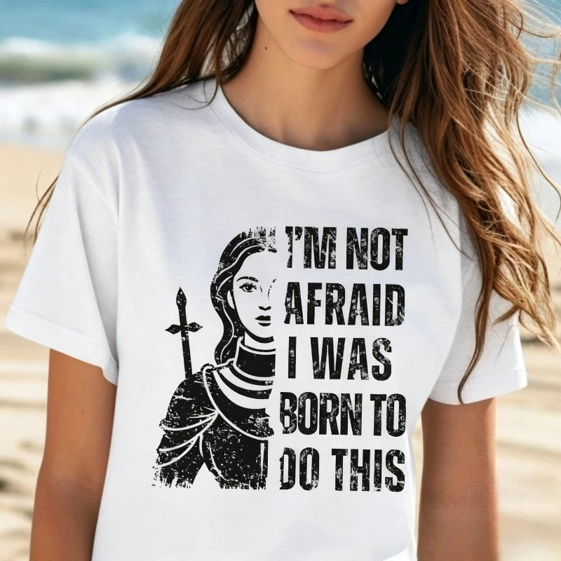Camiseta de Santa Juana de Arco para mujer, camiseta católica, ropa religiosa, camiseta divertida de algodón de manga corta para mujer