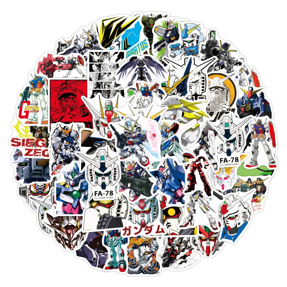 10/30/50pcs Bandai Cartoon Gundam Graffiti Stickers Skateboard  Fridge Car Phone Laptop Luggage Cool Helmet Classic  Stickers