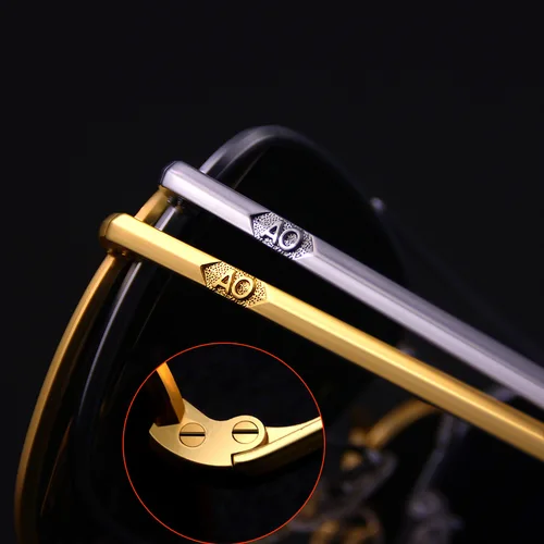 Imagen 2 del producto 1 uds/3 uds gafas de moda de piloto para hombre, lentes de cristal templado de diseñador de marca de alta calidad, gafas de moda de piloto AO para mujer y hombre