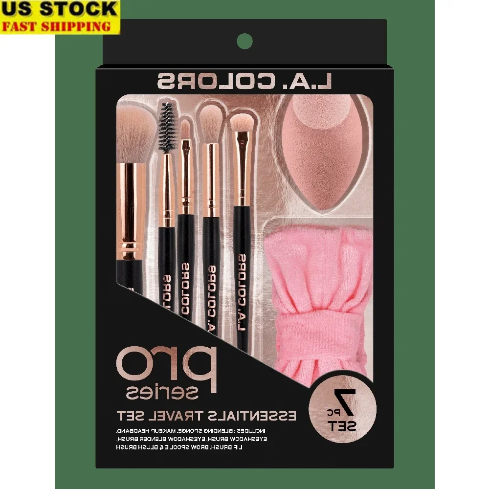 

Essential Makeup Brush Sponge Travel Set Latex-Free Cruelty-Free Synthetic Brushes Blending Sponge Long-Wearing Reusable For All
