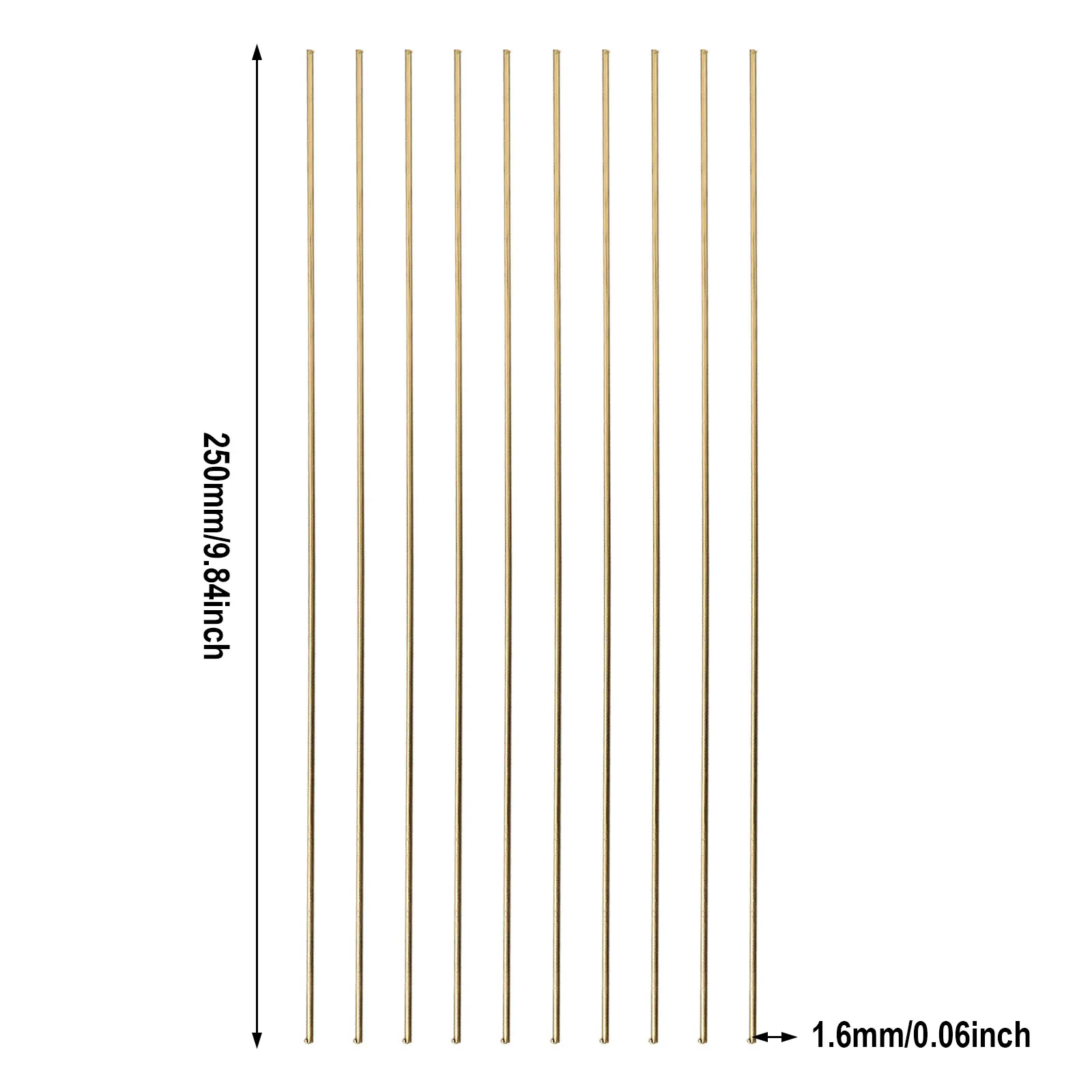10 Stück Messing-Schweißstäbe 1,6 x 250 mm für Kupfer-Eisen-Löt- und Reparaturarbeiten, Schweißgeräte und Zubehör – Detail 8