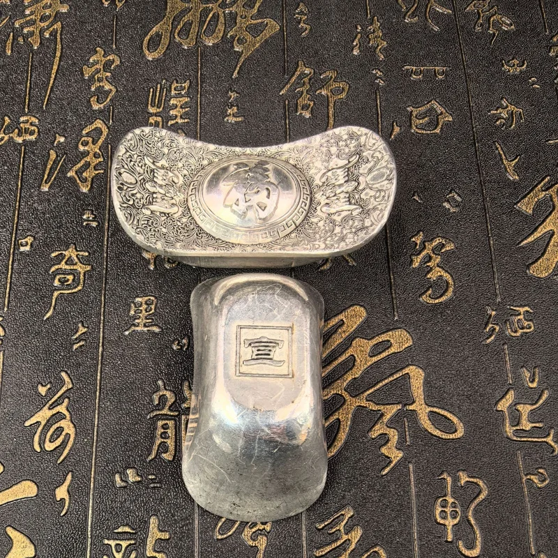 - engraved 0.5kg Fortune-bringing solid , pure copper plated silver ingot, home collection orname