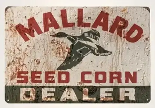 Mallard Seed Corn Dealer Vintage Novelty Metal Sign 12