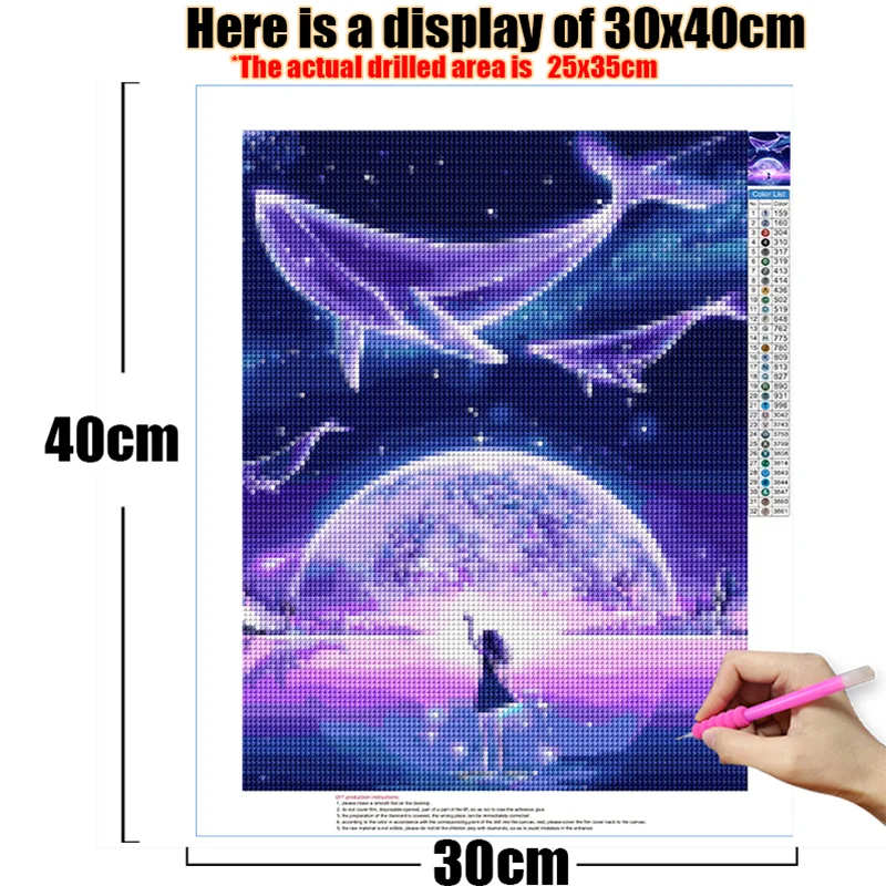 Landscape 5D Diamond Painting Dolphin Butterfly Dandelion Abstract Diamond Mosaic Painting Kits Beach Rhinestone Embroidery DIY